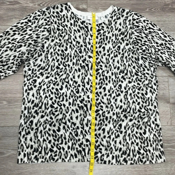 CJ Banks Cardigan Sweater Leopard Print 3/4 Sleeve 1X - Picture 7 of 14